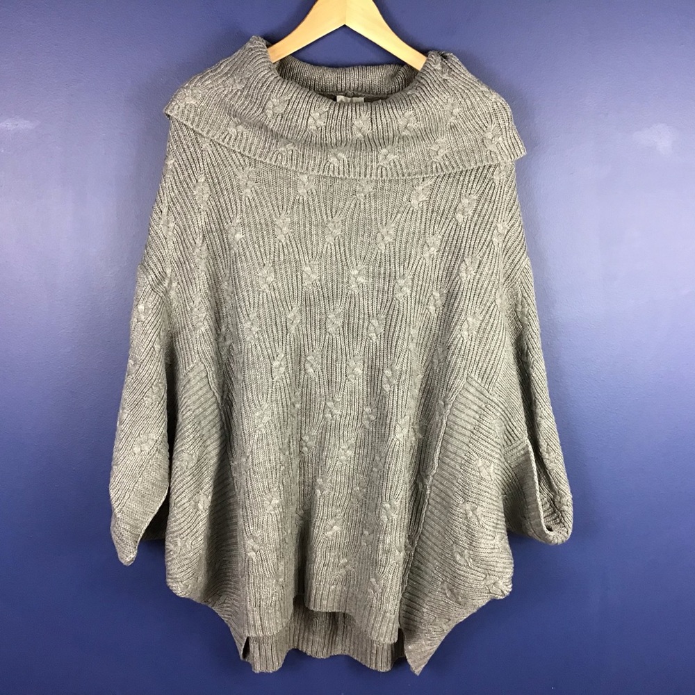 Avenue Cocoon Style Cowl Neck Ribbed Sweater
